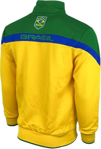 Icon Sports Boy's Brasil Soccer Track Jacket, Youth Sizes Brazil Football Full Zip Jacket in Saudi Arabia