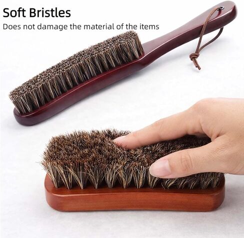 5 Pcs Horsehair Felt Hat Brush Kit with Cleaning Sponge, Removes Dust, Lint, Sweatband Buildup & Pet Hair, Versatile Care for Cowboys, Fedoras, Baseball Caps, Suits, Shoes in Saudi Arabia