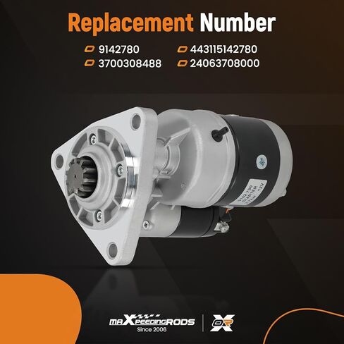محرك تشغيل maxpeedingrods لجرار بيلاروسيا 250 250AS 300 310 400 400A 400AN 405A E4، 12V 2.7KW 10 أسنان CW OSGR، استبدال # 9142780 443115142780 24063708000 in Saudi Arabia