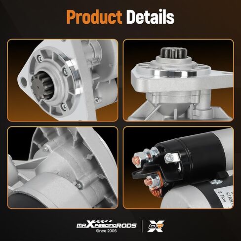 محرك تشغيل maxpeedingrods لجرار بيلاروسيا 250 250AS 300 310 400 400A 400AN 405A E4، 12V 2.7KW 10 أسنان CW OSGR، استبدال # 9142780 443115142780 24063708000 in Saudi Arabia