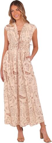 Petal & Pup Women's Safira-midi-Dress-Brown-Paisley in Saudi Arabia
