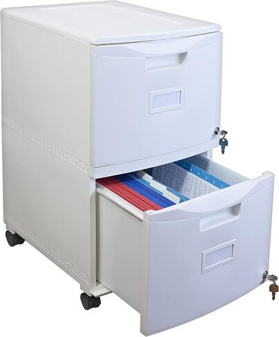 Storex Plastic One-Drawer File Cabinet – Locking Document Organizer for Home and Office, Black, 1-Pack (61265B01C) in Saudi Arabia