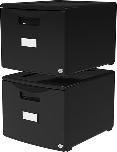 Storex Plastic One-Drawer File Cabinet – Locking Document Organizer for Home and Office, Black, 1-Pack (61265B01C) in Saudi Arabia