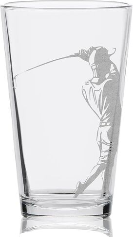 GOLFER & HIS BAG Engraved Pint Beer Glass | Great Drinking Gift Idea for Golfers and Golfing Enthusiasts! in Kuwait