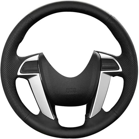 Eiseng DIY Stitch Steering Wheel Cover for Honda Accord 2008 2009 2010 2011 2012 / for Odyssey 2011-2017 / for Pilot 2009-2015 Interior Accessories 15 inches Sew Genuine Leather Black Thread in Kuwait