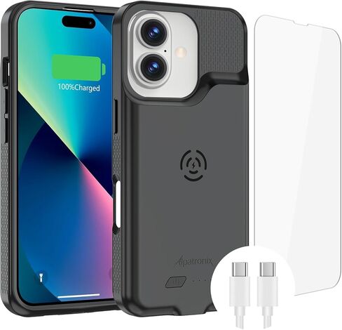 Alpatronix Battery Case for iPhone 16 Pro Max, Portable Strong Slim Protective Extended Charger Cover, 15W Fast Charging, High Capacity with Wireless Charging Case (BX16PM) Black in Kuwait