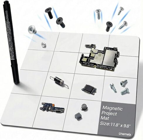 Magnetic Mat, Magnetic Project Mat, Unamela Large Size Mat with Dry Erase Pen - Preventing Losing Screws When Repairing Cell Phone, Laptop or Other Electronics in Kuwait