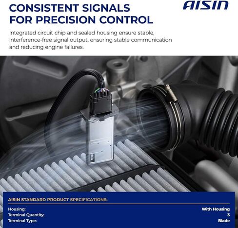 AISIN MAFAZ-00051 Mass Air Flow (MAF) Sensor with Housing - Compatible with Dodge Ram 1500 10-13, Avenger 08-14, Caliber 2010, Jeep Compass Patriot 09-10, Chrysler 200 11-14 - with 3 Pins in Saudi Arabia