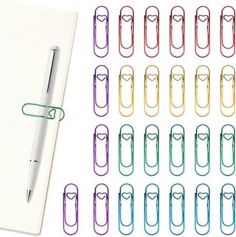 30 قطعة من مشابك حامل الأقلام المعدنية، 5 ألوان حامل أقلام معدني، 2.8 بوصة × 0.9 بوصة، حامل أقلام مخطط ملون، مشابك أقلام رصاص متعددة الأغراض، للوازم المدرسية المكتبية in Kuwait