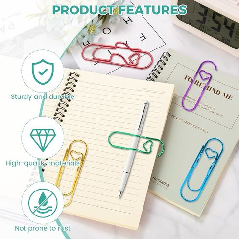 30 قطعة من مشابك حامل الأقلام المعدنية، 5 ألوان حامل أقلام معدني، 2.8 بوصة × 0.9 بوصة، حامل أقلام مخطط ملون، مشابك أقلام رصاص متعددة الأغراض، للوازم المدرسية المكتبية in Kuwait