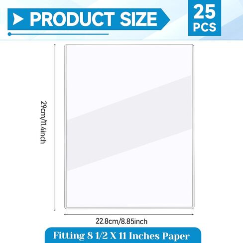 25 قطعة من واقيات الطباعة الصلبة مقاس 8.5 × 11 بوصة، واقيات الأوراق الشفافة من البلاستيك الصلب وواقي المجلات الورقية المقاومة للماء وحامل المستندات وحامل المستندات وشهادة الميلاد in Kuwait