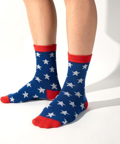 Kodal Amercian Flag Socks for Men and Women 3 Pairs 4th July Middle Funny Socks Star and Stripe Patriotic Freedom Day Gifts in Saudi Arabia