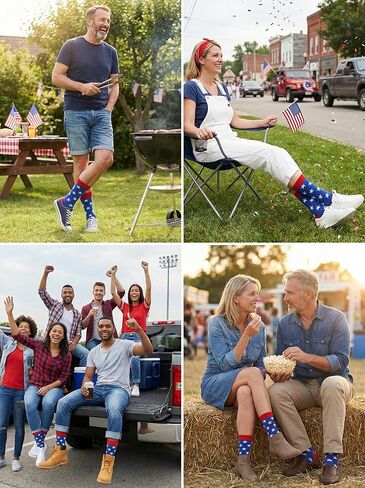 Kodal Amercian Flag Socks for Men and Women 3 Pairs 4th July Middle Funny Socks Star and Stripe Patriotic Freedom Day Gifts in Saudi Arabia