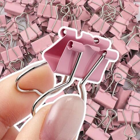 10Pcs Heart Pink Binder Clip Heart Shape Handle Metal Paper Clips for Office School Home Supplies ﻿ in Saudi Arabia