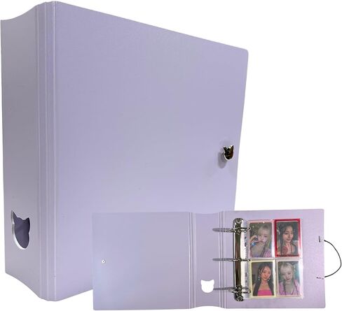 مجلد MEOWCAFE K-Keep A5 بعرض 2 بوصة، مجلد بطاقات صور Kpop ذو سعة كبيرة مع لوحتين خلفيتين و25 صفحة نحيفة A5 من جانب واحد (أزرق ICY) in Kuwait