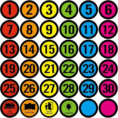 Line up Spots for Classroom Floor- Number Spot Markers Stickers, 36Pcs Floor Numbers for Classroom Lining up Number Stickers for Back to School Kindergarten Preschool Elementary Supplies in Kuwait