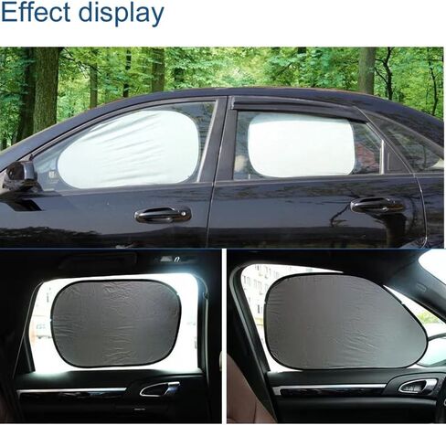 6Pcs Car and SUV Front Windshield Foldable Sunshade, Sunscreen Mat, Silver Cloth (6Pcs All Window) in Kuwait