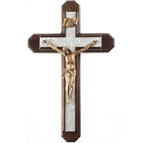 Walnut Wood with Pearlized Epoxy Inlay Cross Crucifix, 13 Inch in Saudi Arabia