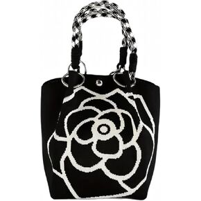 حقائب دلو صغيرة للنساء، حقائب يد صغيرة لطيفة بمقبض علوي، حقائب حمل من الكروشيه باللون الأسود، حقائب خفيفة الوزن هدايا للسيدات الحياكة العصرية in Kuwait