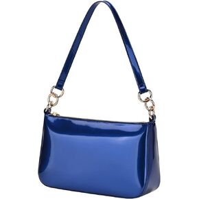 حقيبة كتف من الجلد الصناعي اللامع للنساء، محفظة كلاتش كاجوال لامعة، حقيبة يد صغيرة عصرية Y2K in Kuwait