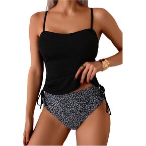 Milumia Women's 2 Piece Tankini Swimsuits Ditsy Floral Print High Waisted Bathing Suits in Saudi Arabia