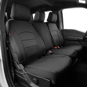 EKR F250 Seat Covers Custom Fit for (CrewCab ONLY) Ford F-250/350/450 XL/XLT 2023 2024 2025 2026,Leather Truck Seat Cover Full Set -Faux Leather(Black) in Kuwait