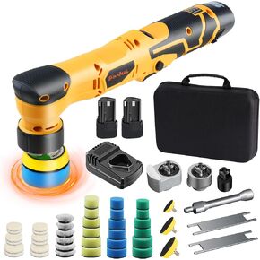 Cordless Mini Car Polisher, 1 Inch 3 Inch Dual Action & Rotary Polishing Machine for Car Detailing, Waxing, Polishing, Scratch Removing Yellow in Saudi Arabia