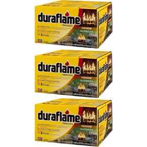 Duraflame 4.5 رطل 3 ساعات وقت حرق طويل داخلي وخارجي سجل حريق سريع للتخييم وحفر النار والنيران والمواقد (18 حزمة) in Kuwait