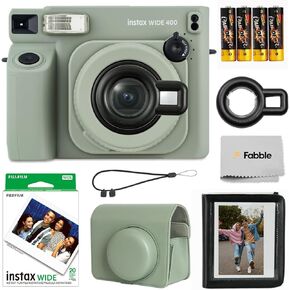 Fujifilm Instax Wide 400 Instant Film Camera (Sage Green) Bundle with Instax Wide Instant Film (40 Sheets), with Accessories Including Protective Carrying Case in Saudi Arabia