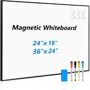 Large Dry Erase White Board, 36'' x 24'', Wall Hanging Magnetic Whiteboard for Home Office School Kitchen, Black Aluminum Frame in Kuwait