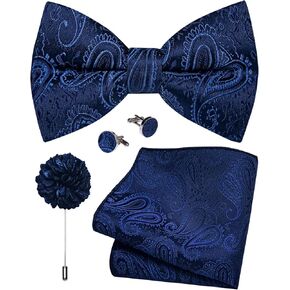 ربطات العنق للرجال بيزلي الحرير المنسوج ربطة العنق دبوس أزرار أكمام جيب مربع مجموعة حفل زفاف الأعمال 4 قطعة in Kuwait