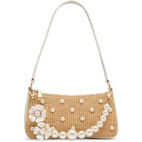 Betsey Johnson Raffia Pearl Shoulder Bag in Saudi Arabia