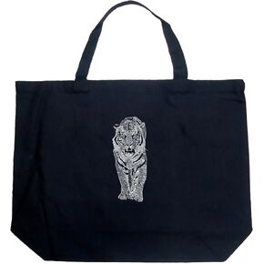 LA POP ART Word Art Large Tote Bag - Tiger Black in Kuwait