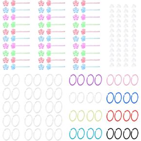 120 Pcs Plastic Earrings for Sensitive Ears Clear Studs for Women Hypoallergenic Hoops Invisible Post Earring for Sports in Saudi Arabia