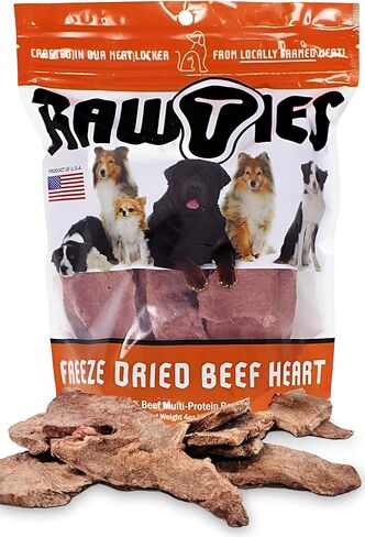 Freeze Dried Raw Beef Heart for Dogs - Raw Diet Dog Food - Quality Dehydrated 100% Raw Meat - No Fillers, No Grain - for Small Breed and Large Breed Dogs - Made in USA in Saudi Arabia