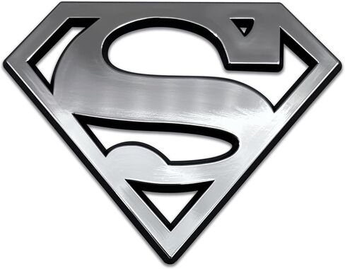Officially Licensed DC Comics Superman Chrome Color Plastic Superhero Emblem for Cars, Trucks, and All Auto | Universal Fit at 4.1" x 3.1" | Weatherproof in Saudi Arabia