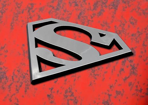 Officially Licensed DC Comics Superman Chrome Color Plastic Superhero Emblem for Cars, Trucks, and All Auto | Universal Fit at 4.1" x 3.1" | Weatherproof in Saudi Arabia