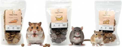 مكافآت طبيعية للحيوانات الأليفة - مثالية كمكافآت للكلاب أو القطط أو الهامستر - مكافآت للكلاب من الجزر العضوي والموز وزبدة الفول السوداني (3 عبوات) in Kuwait