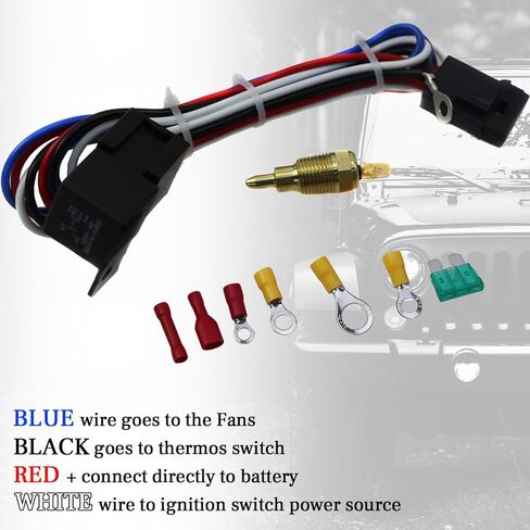 Automotive Replacement Engine Radiators Radiator Shroud Fan with Thermostat Relay Kit For Chevy Nova 1968-1974 El Camino 1975-1987 Pontiac 1968-1981 Aluminum Radiator Fan in Saudi Arabia