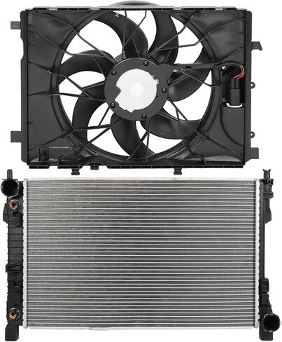Radiator Cooling Fan Assembly Compatible with 2008-2009 for Mercedes-Benz for C230 2.5L,Radiator Fan Direct Fit Replacement for Engine Cooling Fan & Radiator in Saudi Arabia
