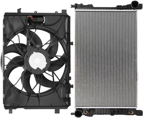 Radiator Cooling Fan Assembly Compatible with 2008-2009 for Mercedes-Benz for C230 2.5L,Radiator Fan Direct Fit Replacement for Engine Cooling Fan & Radiator in Saudi Arabia