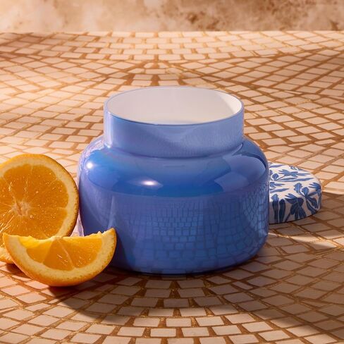 شموع معطرة باللون الأزرق كابري - مجموعة كبسولات الربيع، غروب الشمس ريفيرا - مزيج شمع الصويا طويل الأمد - شموع فاخرة للمنزل معطرة بالفواكه الاستوائية والحمضيات السكرية - جرة زجاجية (بركان، 19 أونصة) in Saudi Arabia