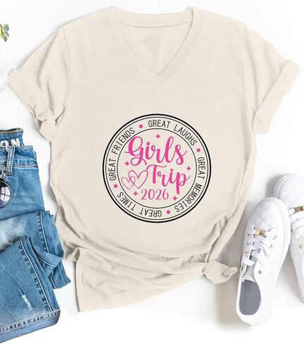 تي شيرت بناتي للرحلات للنساء 2026 تيشيرتات مطابقة لعطلة نهاية الأسبوع تيشيرتات صيفية للعطلات جرافيك تي شيرت بأكمام قصيرة in Saudi Arabia
