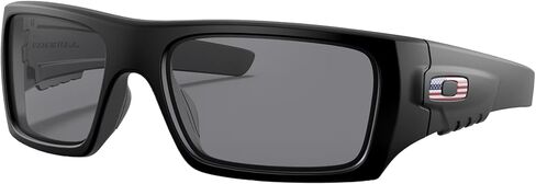 Oakley SI Det Cord Sunglasses Matte Black USA Flag with Grey Lens 60.8mm ANSI Z87.1 Stamped in Saudi Arabia