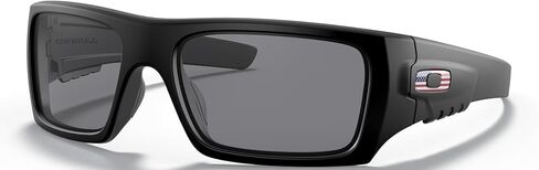 Oakley SI Det Cord Sunglasses Matte Black USA Flag with Grey Lens 60.8mm ANSI Z87.1 Stamped in Saudi Arabia