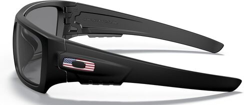 Oakley SI Det Cord Sunglasses Matte Black USA Flag with Grey Lens 60.8mm ANSI Z87.1 Stamped in Saudi Arabia