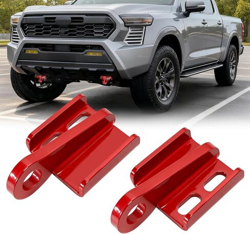 2PCS Heavy Duty Front Tow Hooks for Tacoma 2024-2026/4Runner 2025-2026, Car Tow Hooks,Red Powder Coated Alloy Steel Towing & Recovery Point Kit, Direct Replacement for Bumper Red in Kuwait