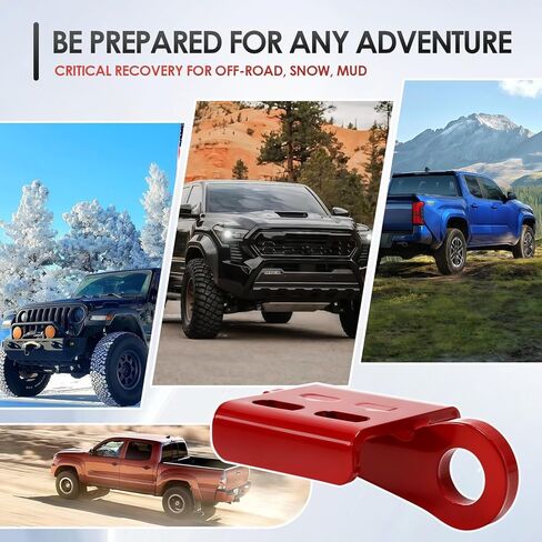 2PCS Heavy Duty Front Tow Hooks for Tacoma 2024-2026/4Runner 2025-2026, Car Tow Hooks,Red Powder Coated Alloy Steel Towing & Recovery Point Kit, Direct Replacement for Bumper Red in Kuwait