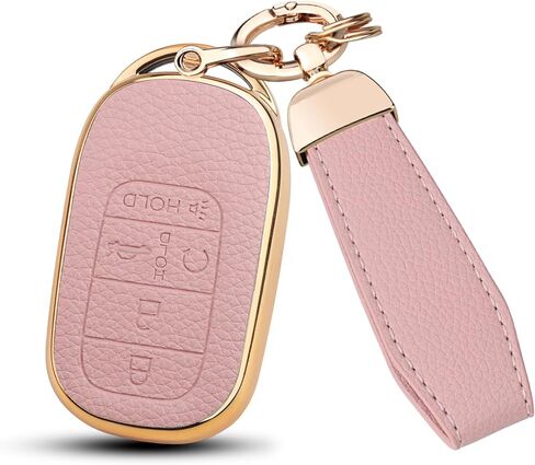 for Honda Key Fob Cover, Luxury Leather & Soft TPU 5-Button Key Cover Case Compatible with 2022-2026 Honda CRV Pilot Hrv Civic Accord Soft TPU Protective Case (Cream-5) in Saudi Arabia