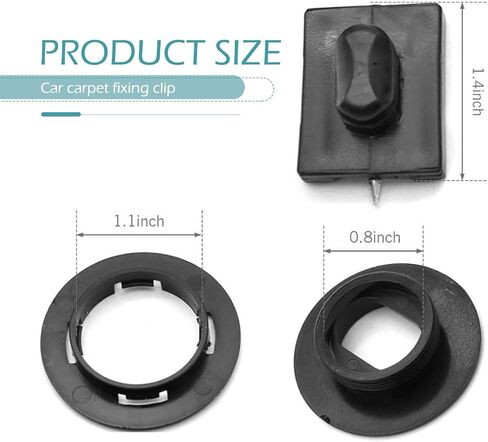 4 قطع مشابك تثبيت سجاد السيارة، مشابك سجادة أرضية مضادة للانزلاق، مثبتات سجاد السيارات، مشابك تثبيت سجادة متينة عالمية لمعظم السيارات (أسود) in Kuwait